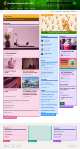 Homepage widget areas marked