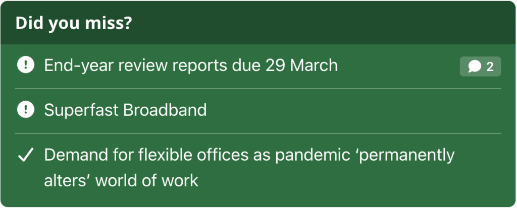 Need to know widget, showing items already read