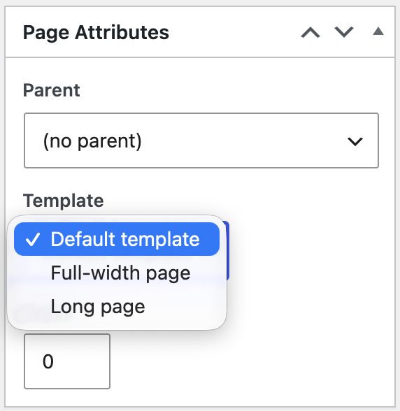 Task templates dropdown menu