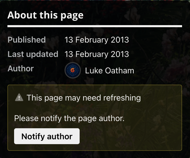 About this page footer widget