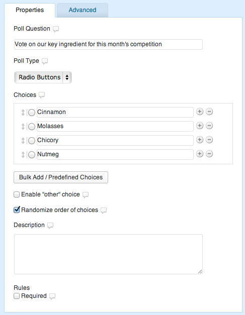 Poll questions and answers