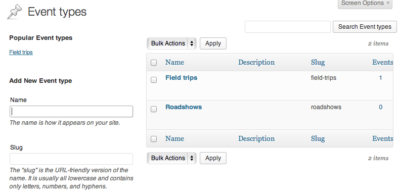 Manage event types – Govintra Pro