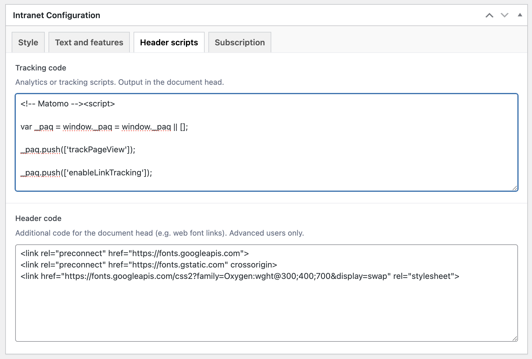 Add custom fonts and scripts – Govintra Pro