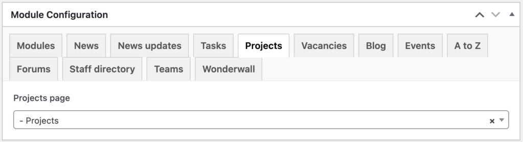 Module config - Projects