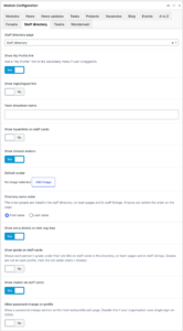 Module config - Staff directory