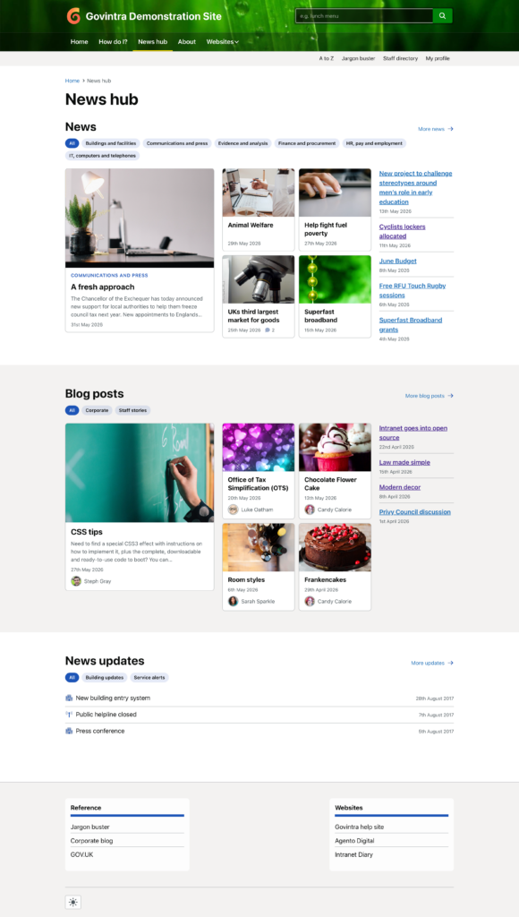 Comms hub template example
