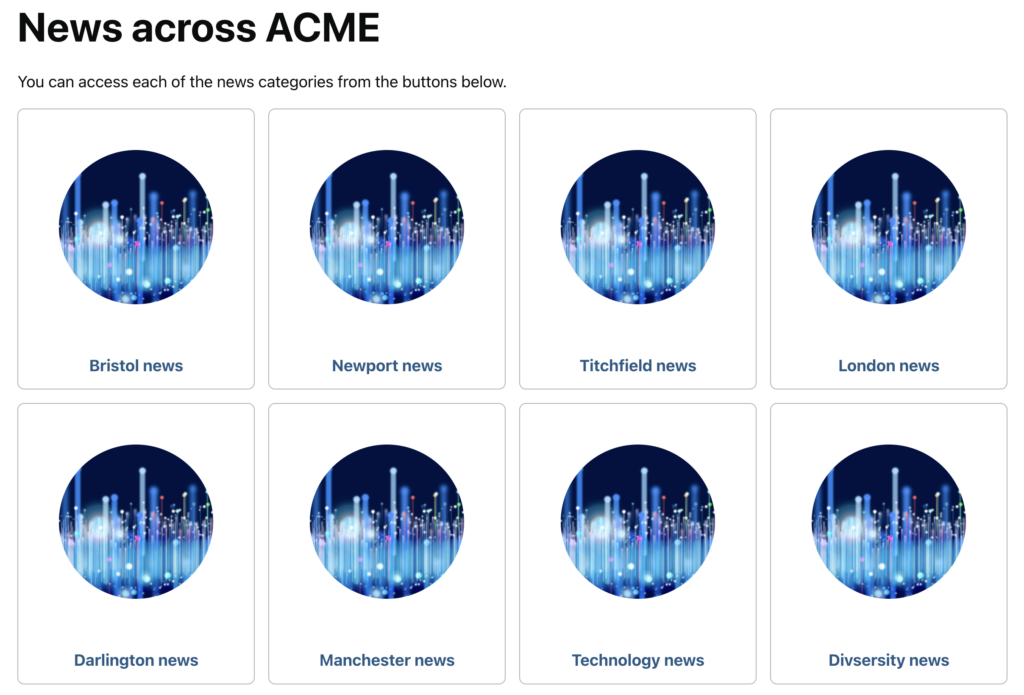 Example cardgrid shortcode