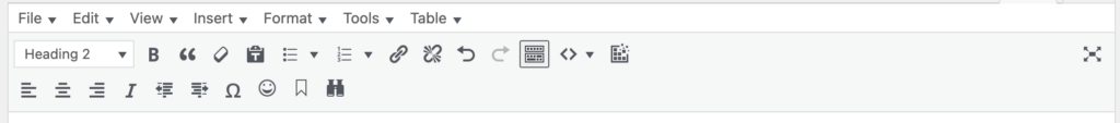 TinyMCE editor toolbar